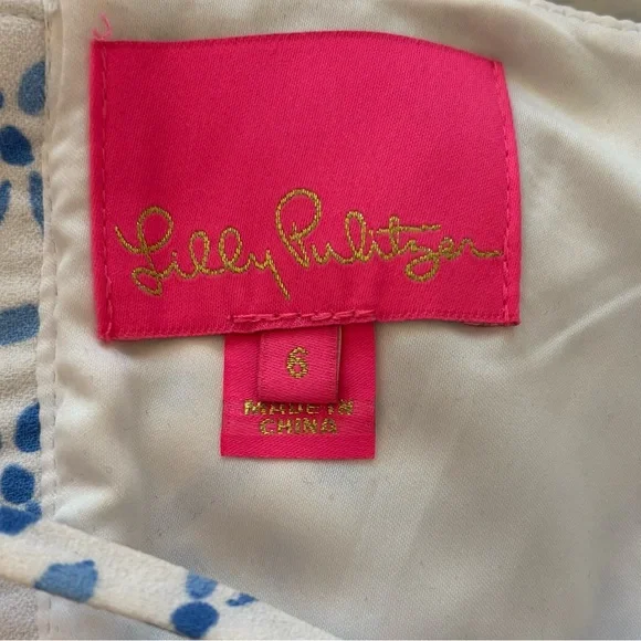 Lilly Pulitzer Sandra Blue and White Jumpsuit Romper, Size 6 - Picture 7 of 9